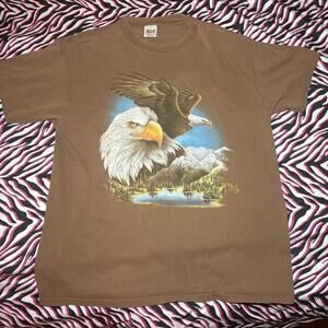 Anvil XL Brown Eagle Graphic T-Shirt